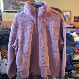 Soft and warm pink sherpa pullover